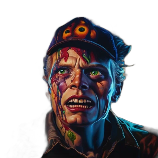 face, creature, mask, comic book art transparent PNG cut-out