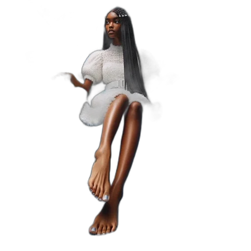 dress, creature, hair, concept art transparent PNG cut-out