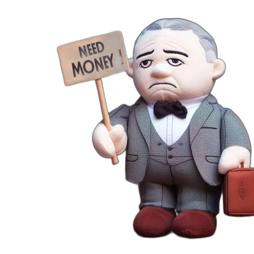 3d render, concept art, cartoon, sad transparent PNG cut-out