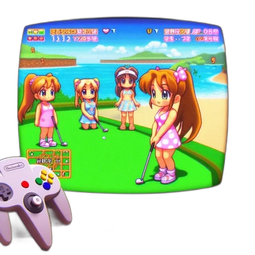 pixel art, vaporwave, 3d render, anime transparent PNG cut-out