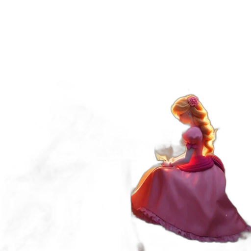 dress, crown, dragon, staff transparent PNG cut-out