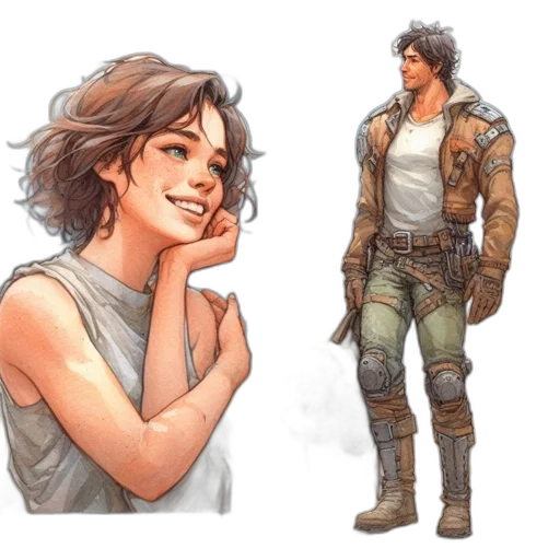 concept art, comic book art, fantasy art, pixel art transparent PNG cut-out