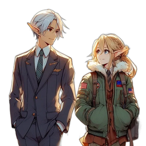 jacket, staff, concept art, fantasy art transparent PNG cut-out