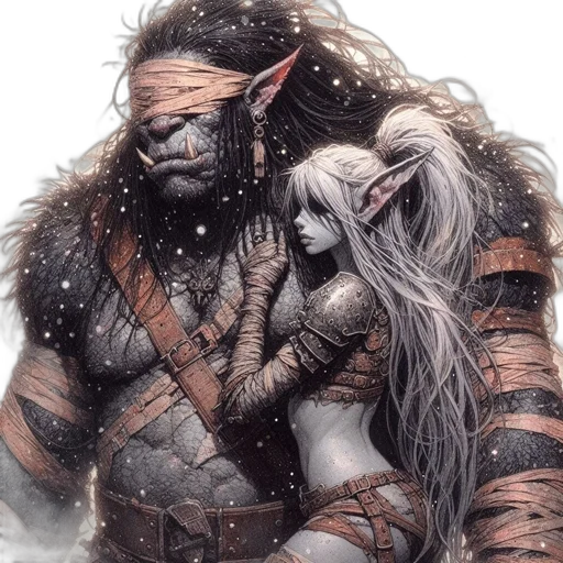 fantasy art, comic book art, concept art, watercolor transparent PNG cut-out