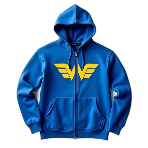 jacket, blue, hoodie, yellow transparent PNG cut-out