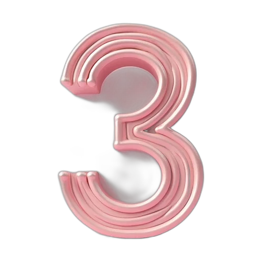 3d render, set, numbers transparent PNG cut-out