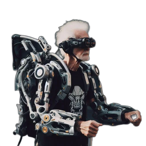 robot, staff, jacket, face transparent PNG cut-out