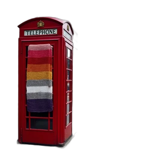 colorful, red, telephone, booth transparent PNG cut-out