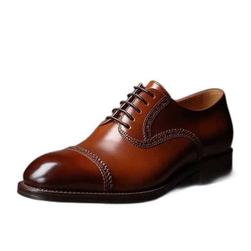 shoes, photorealistic, classic, brown transparent PNG cut-out