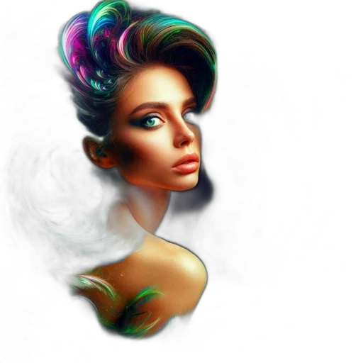 hair, jewelry, photorealistic, fantasy art transparent PNG cut-out