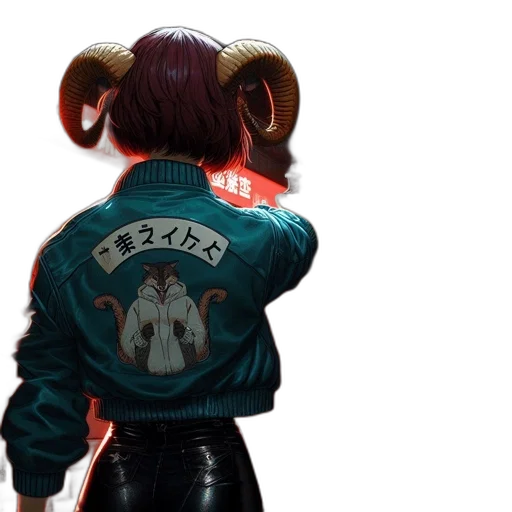 jacket, robot, concept art, cyberpunk transparent PNG cut-out