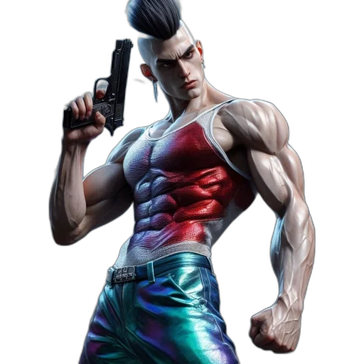weapon, concept art, cyberpunk, comic book art transparent PNG cut-out
