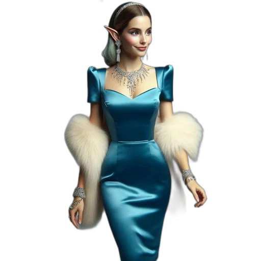 dress, jewelry, 3d render, concept art transparent PNG cut-out