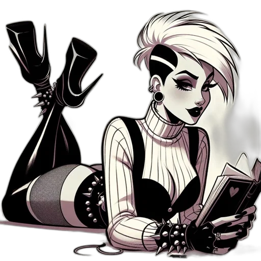 comic book art, cartoon, cyberpunk, concept art transparent PNG cut-out