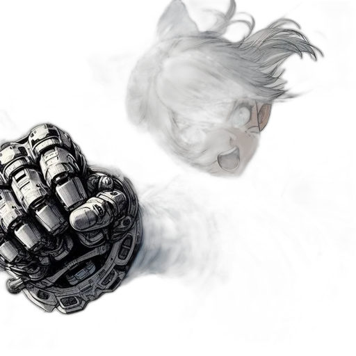robot, mask, weapon, hair transparent PNG cut-out