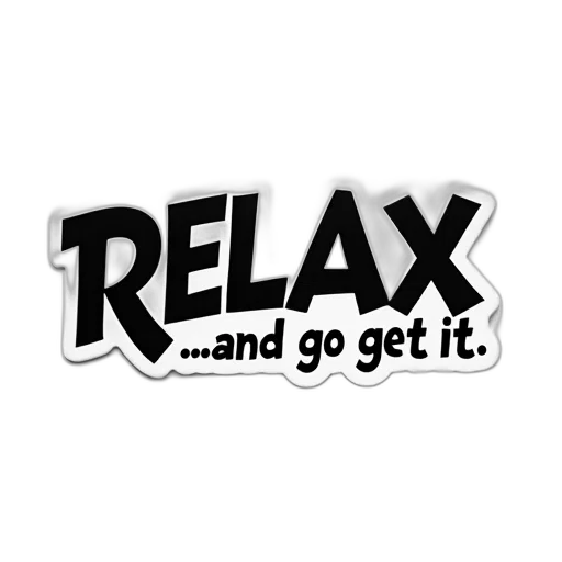black, white, sticker, word transparent PNG cut-out