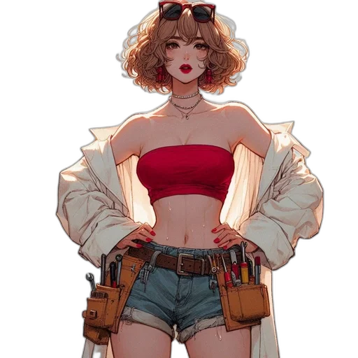 weapon, jacket, staff, dress transparent PNG cut-out