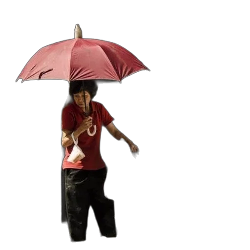 umbrella, hat, jacket, staff transparent PNG cut-out