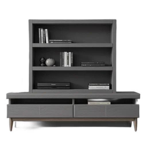 furniture, gray, multimedia, shelves transparent PNG cut-out
