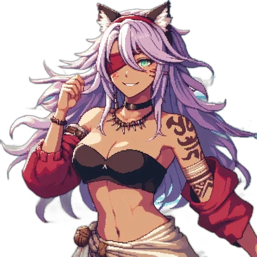 staff, pixel art, anime, fantasy art transparent PNG cut-out