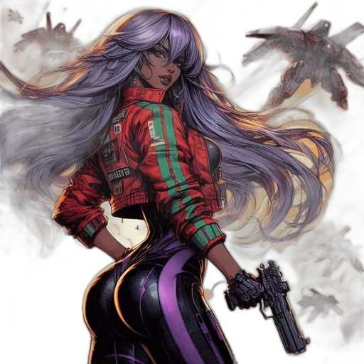 weapon, concept art, cyberpunk, comic book art transparent PNG cut-out