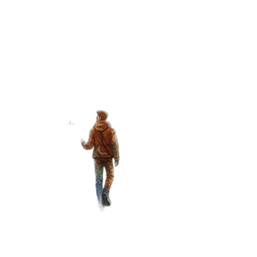 jacket, robot, hat, staff transparent PNG cut-out