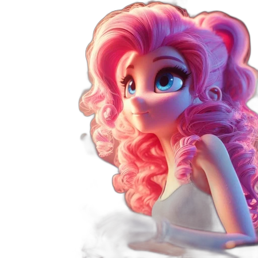 hair, dress, 3d render, fantasy art transparent PNG cut-out