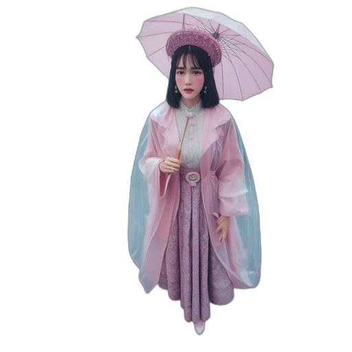 umbrella, dress, photorealistic, 3d render transparent PNG cut-out