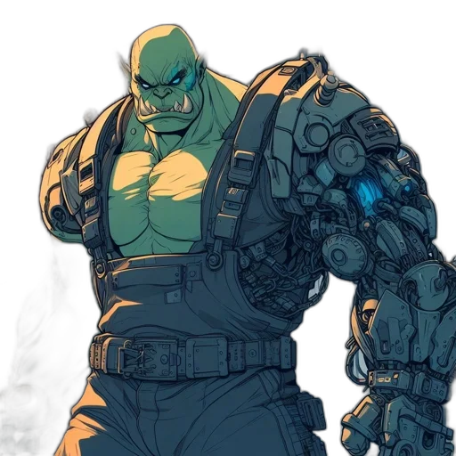 comic book art, concept art, cyberpunk, fantasy art transparent PNG cut-out