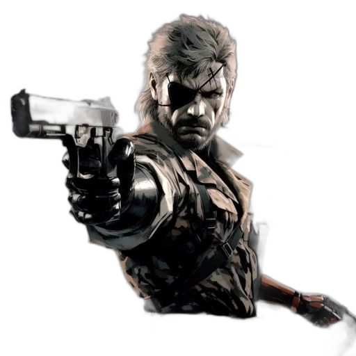 weapon, face, concept art, comic book art transparent PNG cut-out