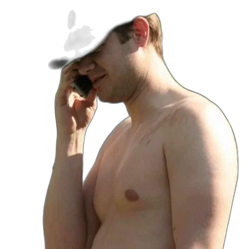 hat, shirtless, man, wearing transparent PNG cut-out