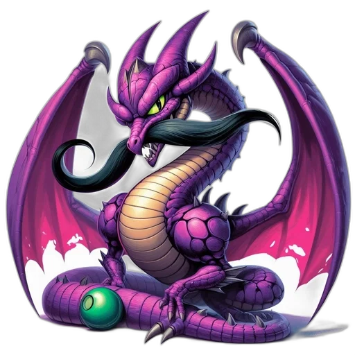 dragon, staff, creature, fantasy art transparent PNG cut-out