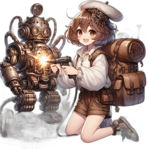 robot, weapon, staff, creature transparent PNG cut-out