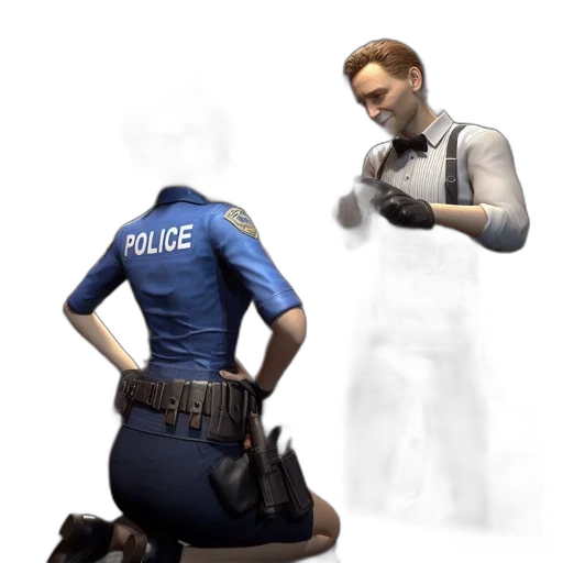staff, weapon, jacket, robot transparent PNG cut-out