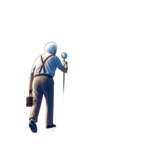 staff, jacket, umbrella, robot transparent PNG cut-out