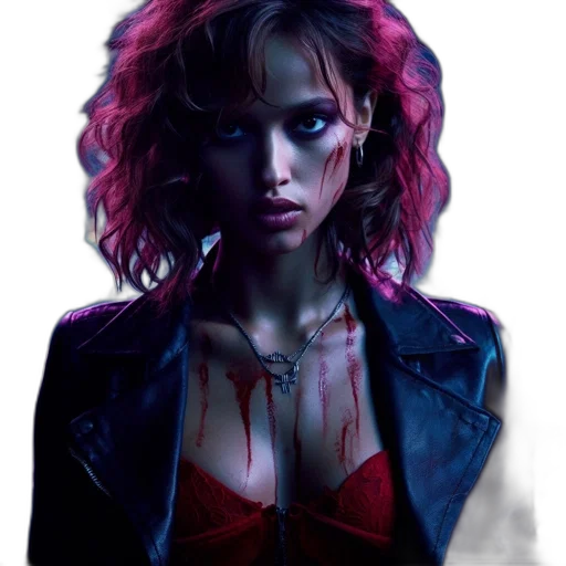 jacket, face, cyberpunk, concept art transparent PNG cut-out