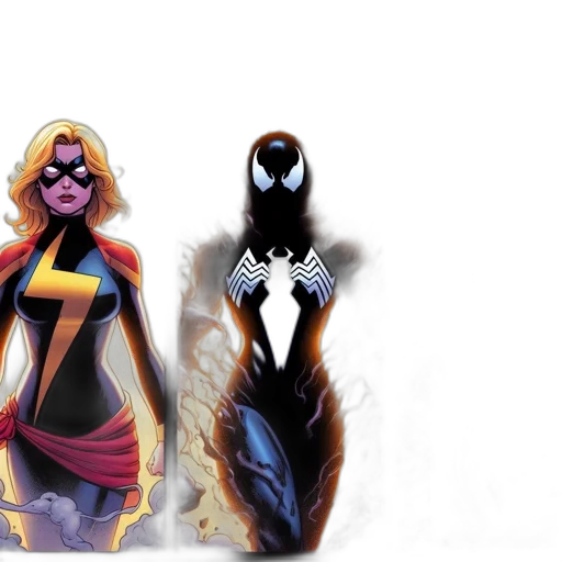 comic book art, concept art, three, distinct transparent PNG cut-out