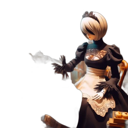 dress, weapon, staff, robot transparent PNG cut-out