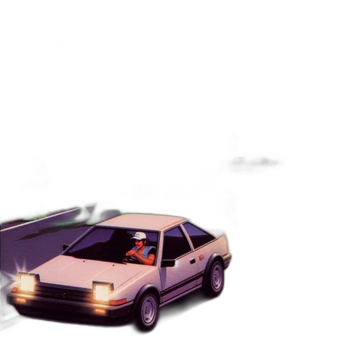 car, robot, weapon, vaporwave transparent PNG cut-out