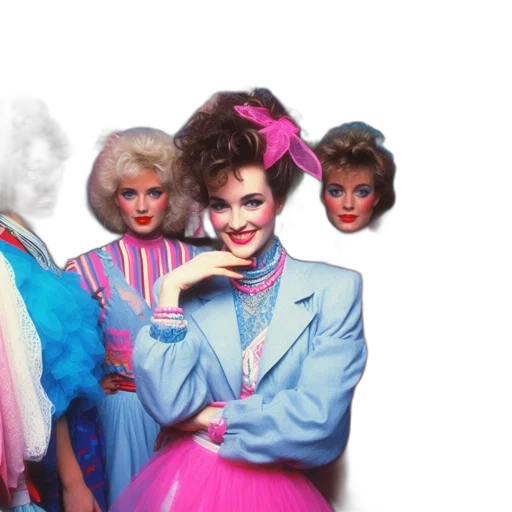 vaporwave, four, vibrant, women transparent PNG cut-out