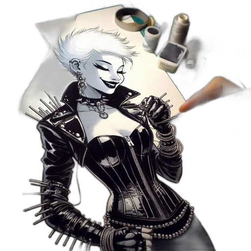 jacket, weapon, jewelry, staff transparent PNG cut-out