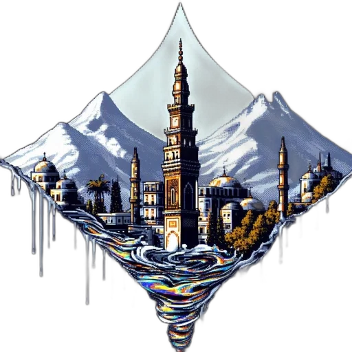 pixel art, concept art, fantasy art, vaporwave transparent PNG cut-out