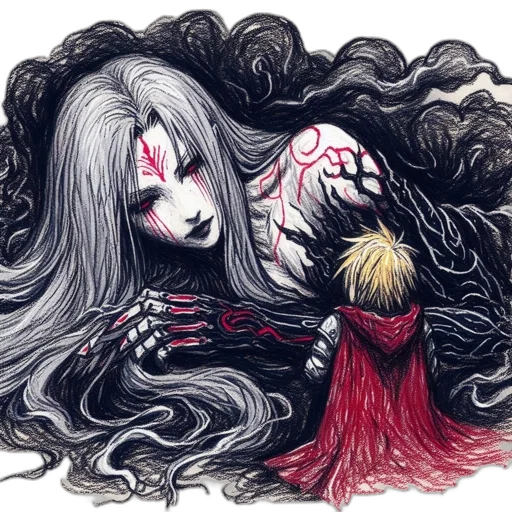 hair, creature, fantasy art, concept art transparent PNG cut-out