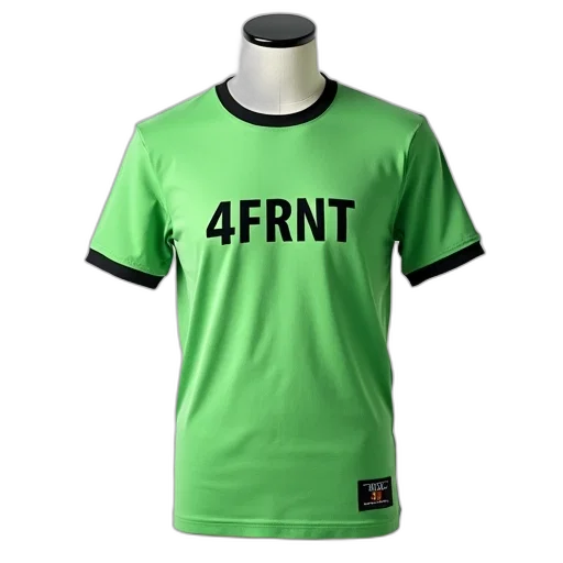 3d render, green, t-shirt, text transparent PNG cut-out
