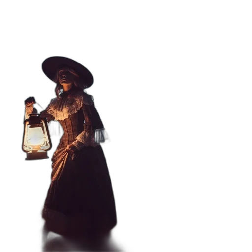 bottle, dress, staff, hat transparent PNG cut-out