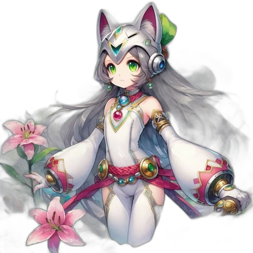 staff, flower, jewelry, fantasy art transparent PNG cut-out