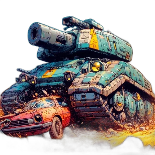 car, weapon, robot, concept art transparent PNG cut-out