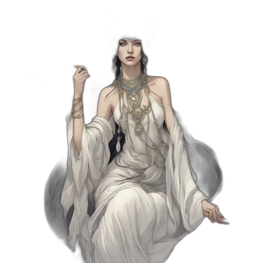 dress, jewelry, staff, crown transparent PNG cut-out