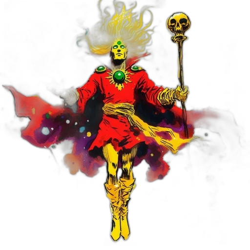 staff, mask, comic book art, concept art transparent PNG cut-out