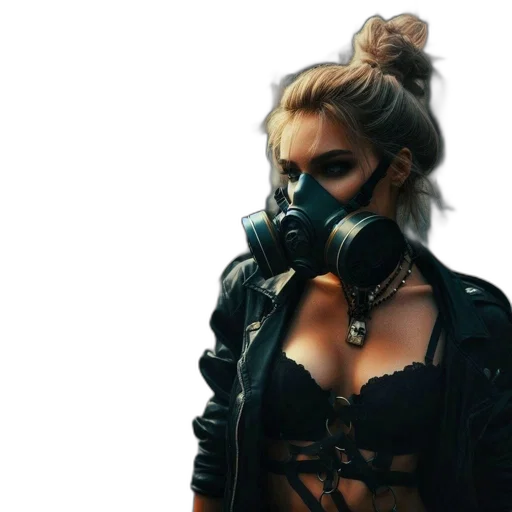 mask, jacket, face, cyberpunk transparent PNG cut-out